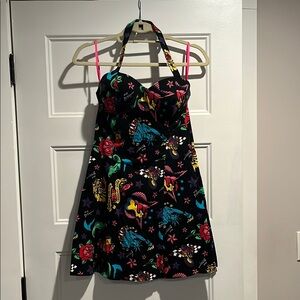 Betsey Johnson Tattoo Print Halter Dress